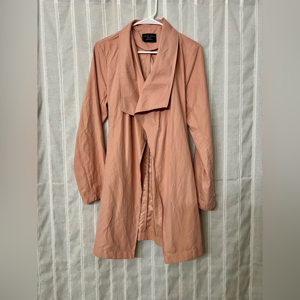 Peach/pink Open Front duster